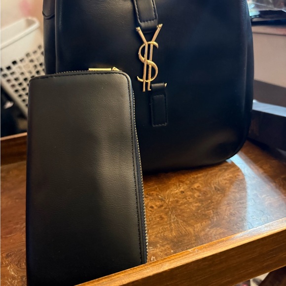 YSL Black Leather Bag with large size wallet d - Picture 3 of 4